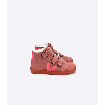 Veja ESPLAR MID FURED SUEDE Kids' Shoes Red | NZ 763RVD